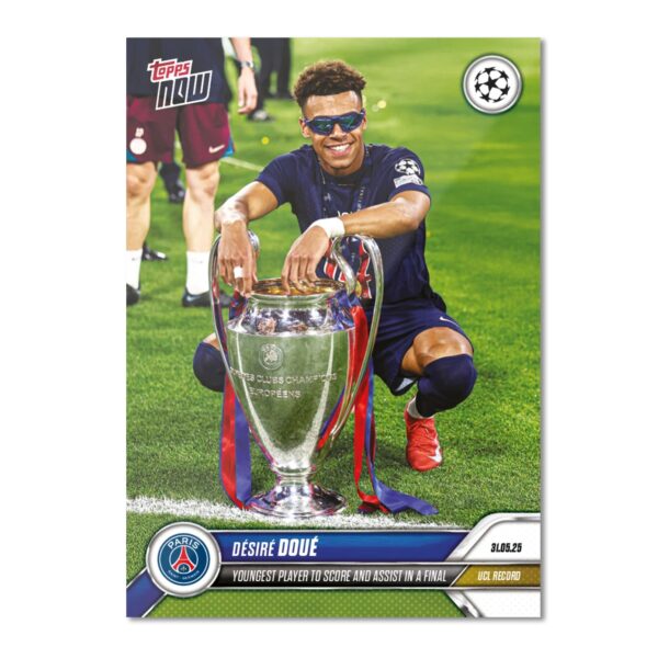 「GOH’S」Désiré Doué - 2024-25 UCL Topps NOW® - Card 162 - LOOK FOR AUTO-RELIC - PR: 5843