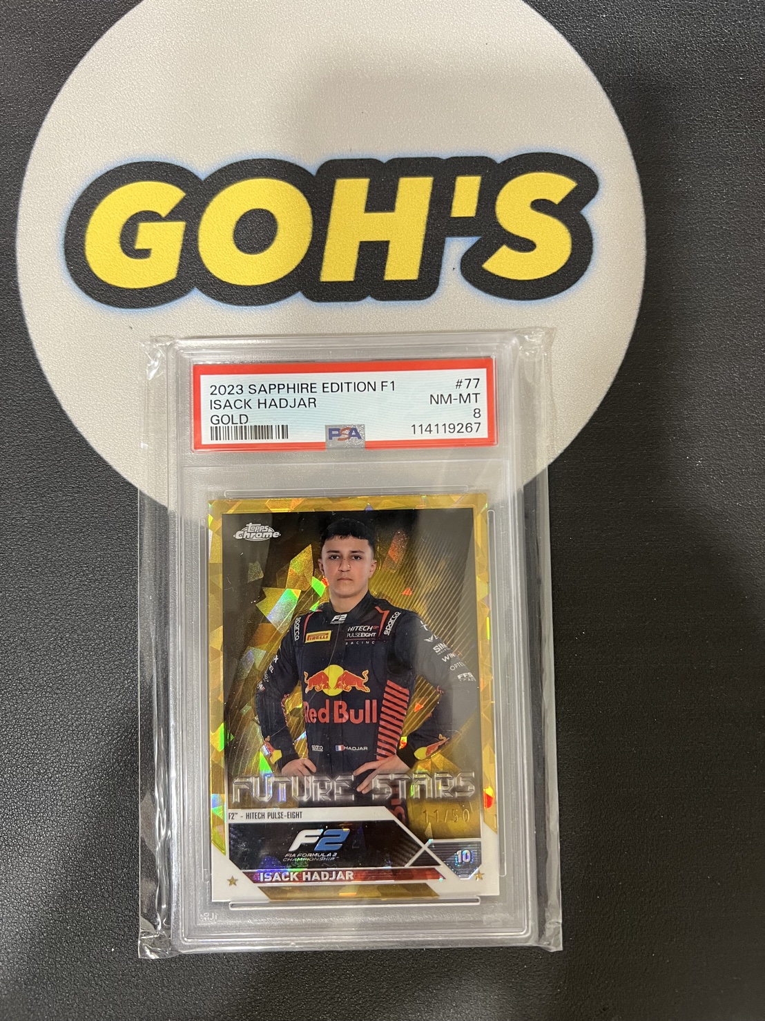 「GOH’S」2023 Topps Chrome Sapphire Gold /50 Formula 1 - F2 Isack Hadjar F1 Rookie PSA 8 - 代購