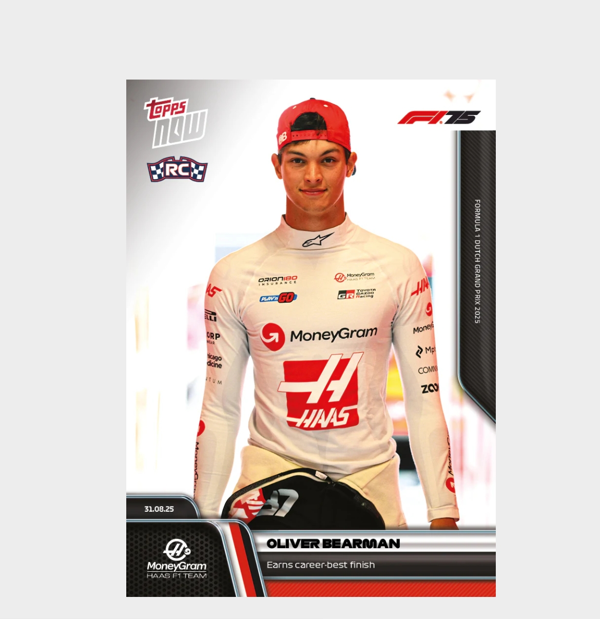 「GOH’S」Oliver Bearman - 2025 Formula 1® Topps NOW® - Card 59 - PR: 2017