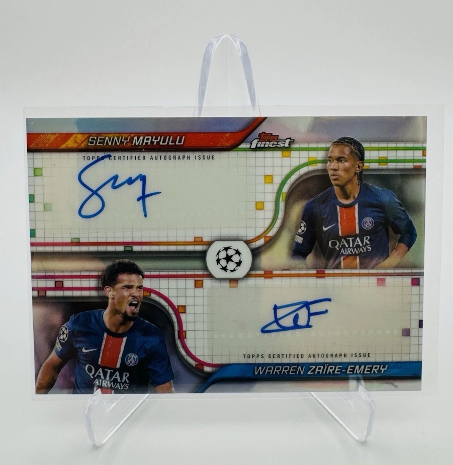 「GOH’S」2024-25 Topps Finest UEFA Senny Mayulu/Warren Zaire-Emery - Dual Autograph - 代購