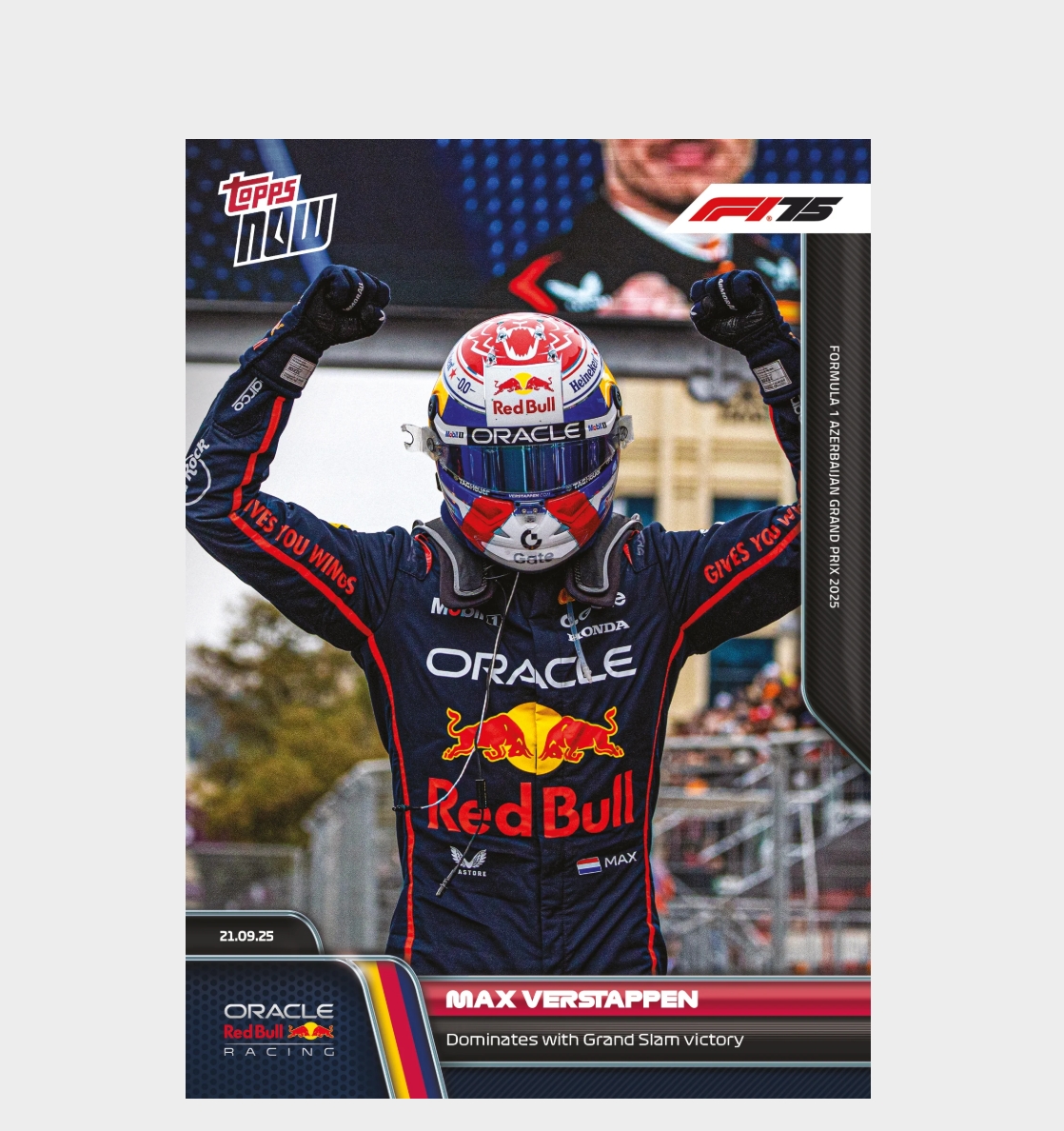 「GOH’S」Max Verstappen - 2025 Formula 1® Topps NOW® - Card 63 - PR: 3846