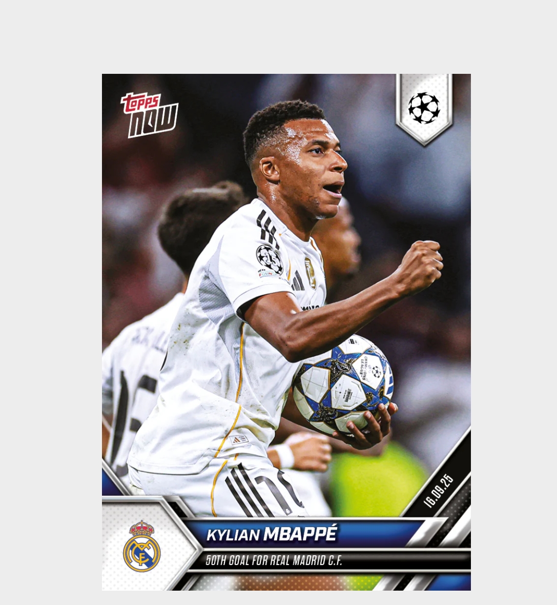「GOH’S」Kylian Mbappé - 2025-26 UCL Topps NOW® Card 8 - PR: 1353