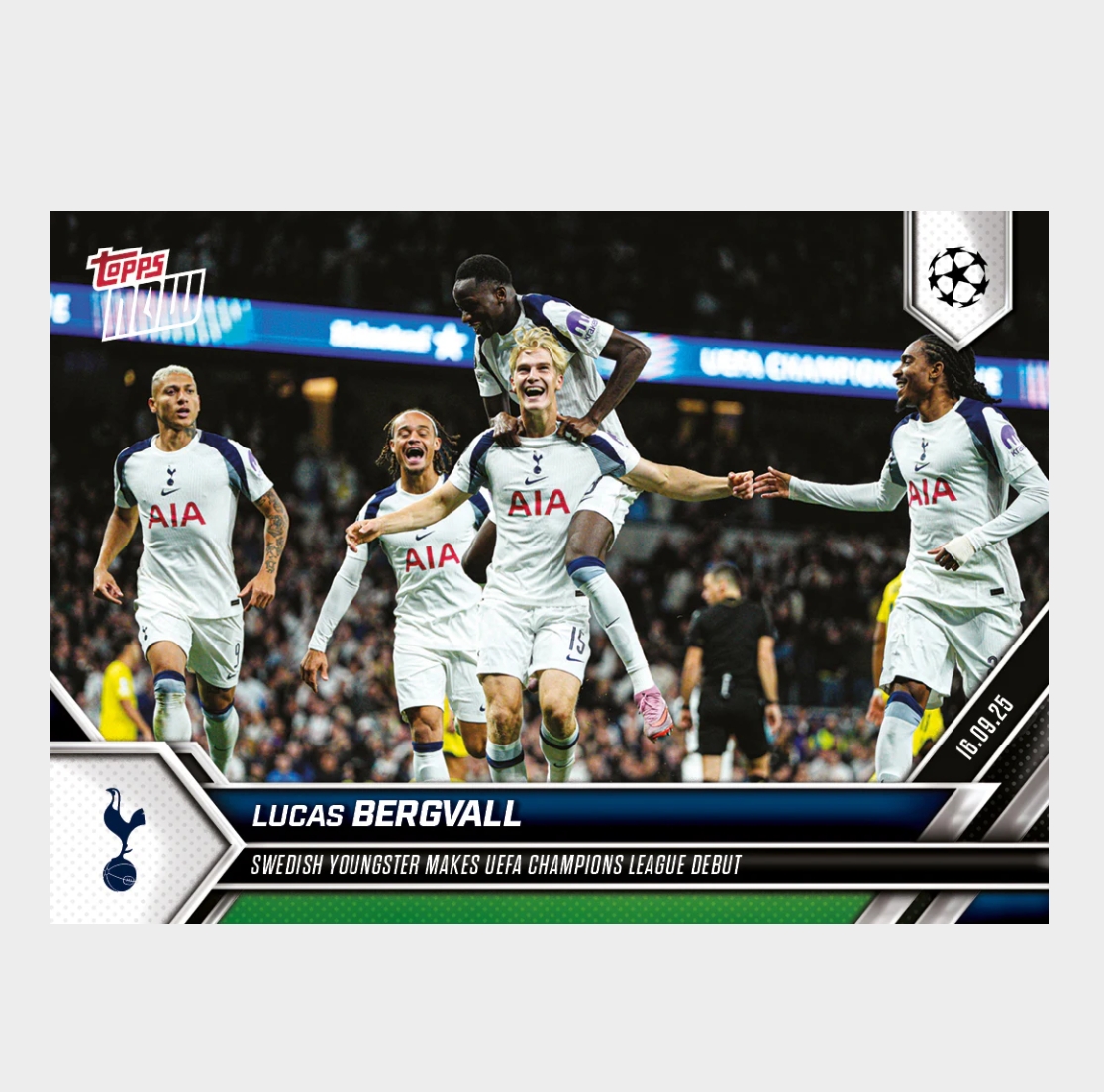「GOH’S」Lucas Bergvall - 2025-26 UCL Topps NOW® Card 11 - PR: 528
