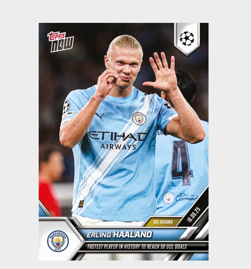 「GOH’S」Erling Haaland - 2025-26 UCL Topps NOW® - Card 20 - LOOK FOR AUTO - PR: 2266