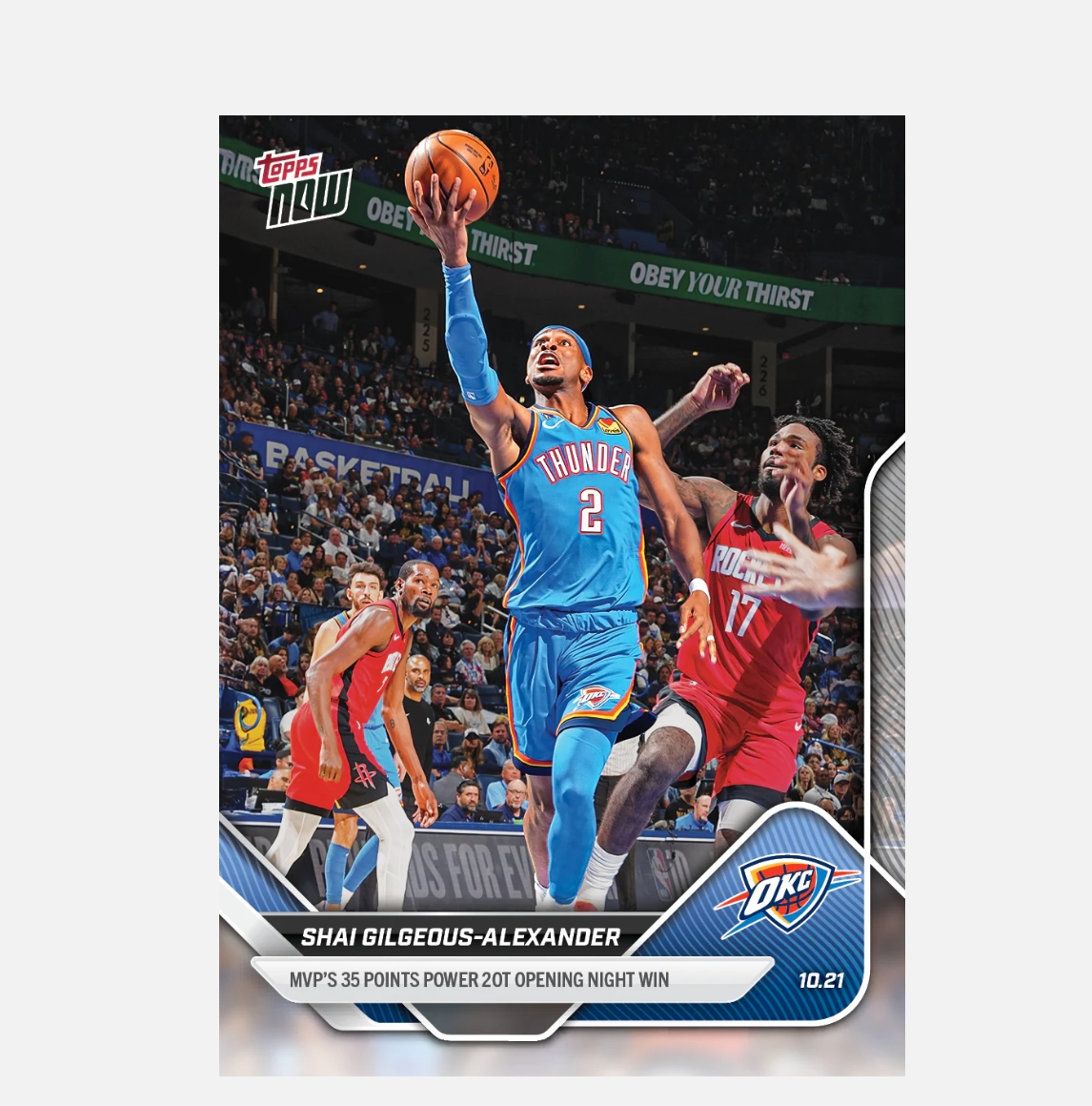 「GOH’S」Shai Gilgeous-Alexander - 2025-26 NBA Topps NOW® - Card 1 - PR: 7695