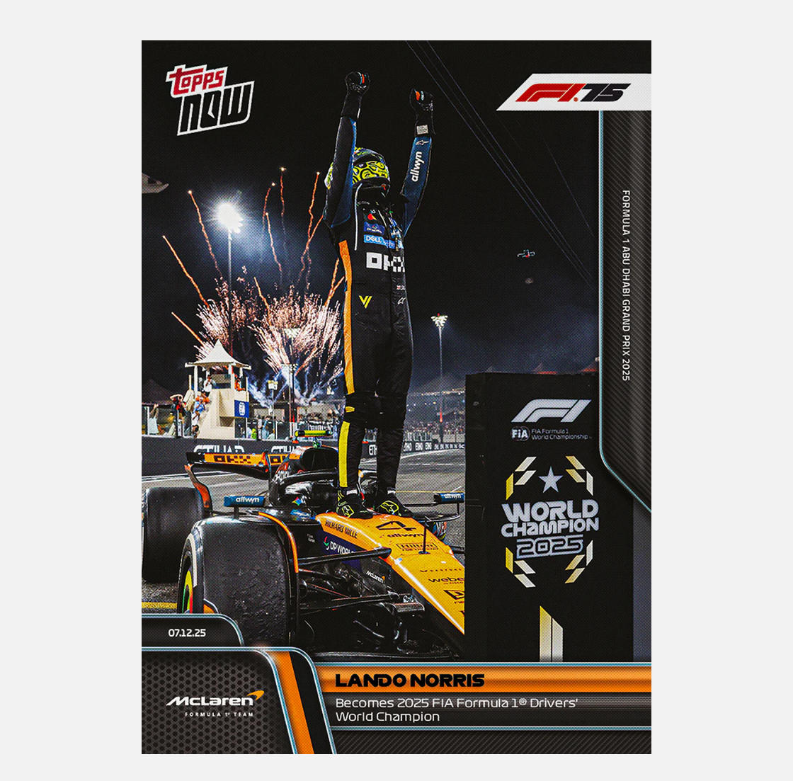 「GOH’S」Lando Norris - 2025 Formula 1® Topps NOW® - Card 86 - PR: 27624