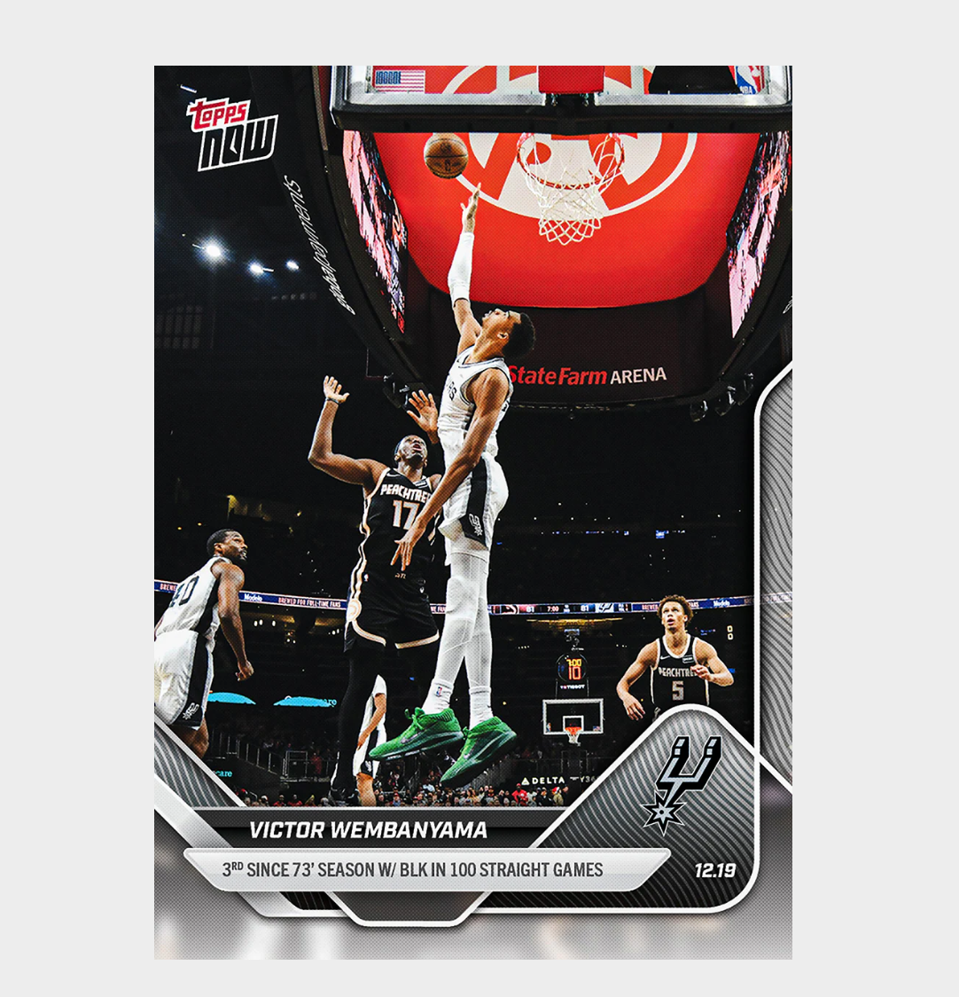 「GOH’S」Victor Wembanyama - 2025-26 NBA Topps NOW® - Card 92 - PR: 2109