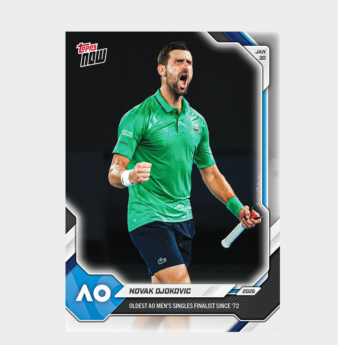 「GOH’S」Novak Djokovic - 2026 Topps NOW® Tennis - Card 9 - PR: 5121