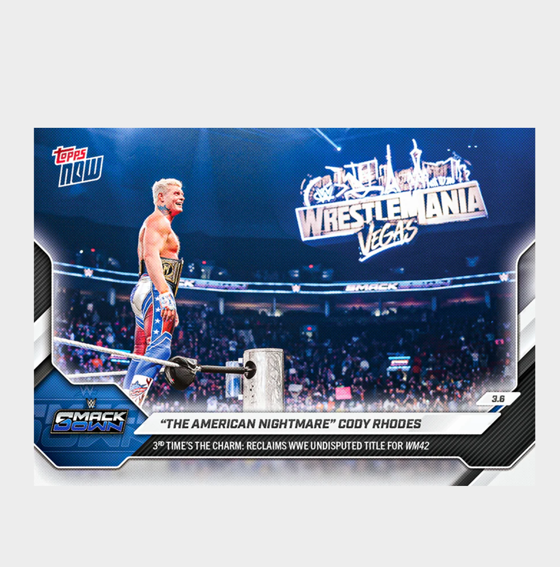 「GOH’S」"The American Nightmare" Cody Rhodes - 2026 WWE Topps NOW® - Card 29 - PR: 1776