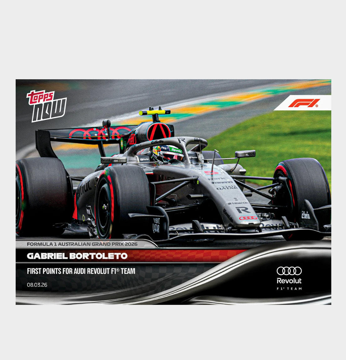 「GOH’S」Gabriel Bortoleto - 2026 Formula 1® Topps NOW® - Card 16 - PR: 1700