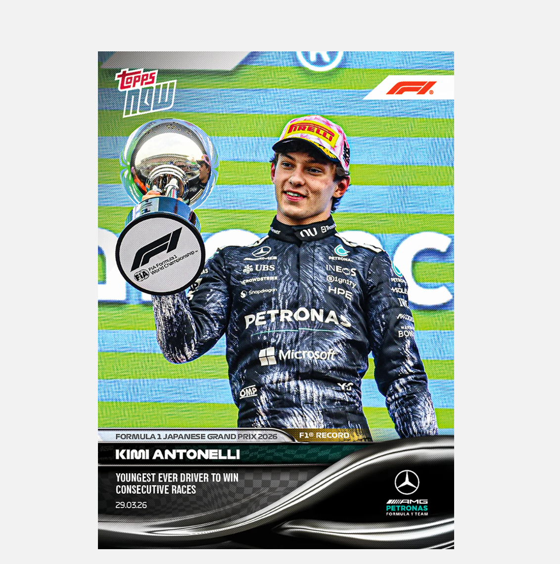 「GOH’S」Kimi Antonelli - 2026 Formula 1® Topps NOW® - Card 22 - PR: 18223