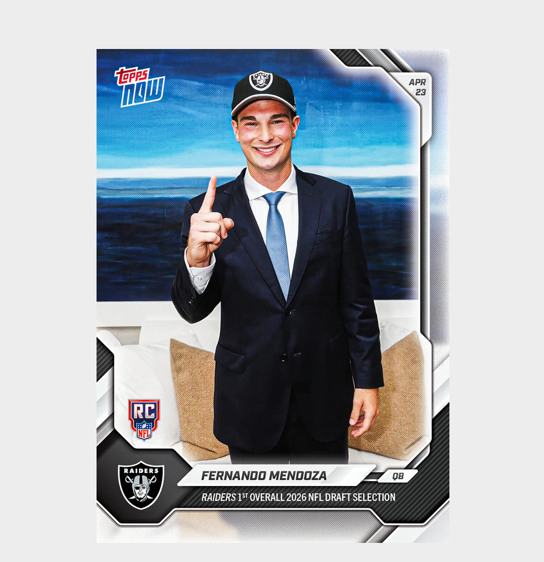 「GOH’S」Fernando Mendoza  - 2026 NFL Topps NOW® - Card FMEN - PR: 126581