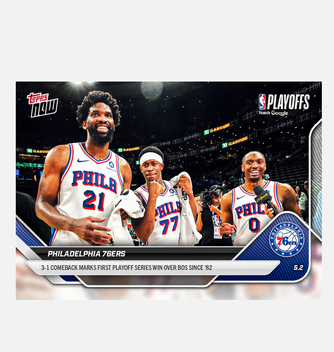 「GOH’S」Philadelphia 76ers - 2025-26 NBA Topps NOW® - Card 290 - PR: 1568