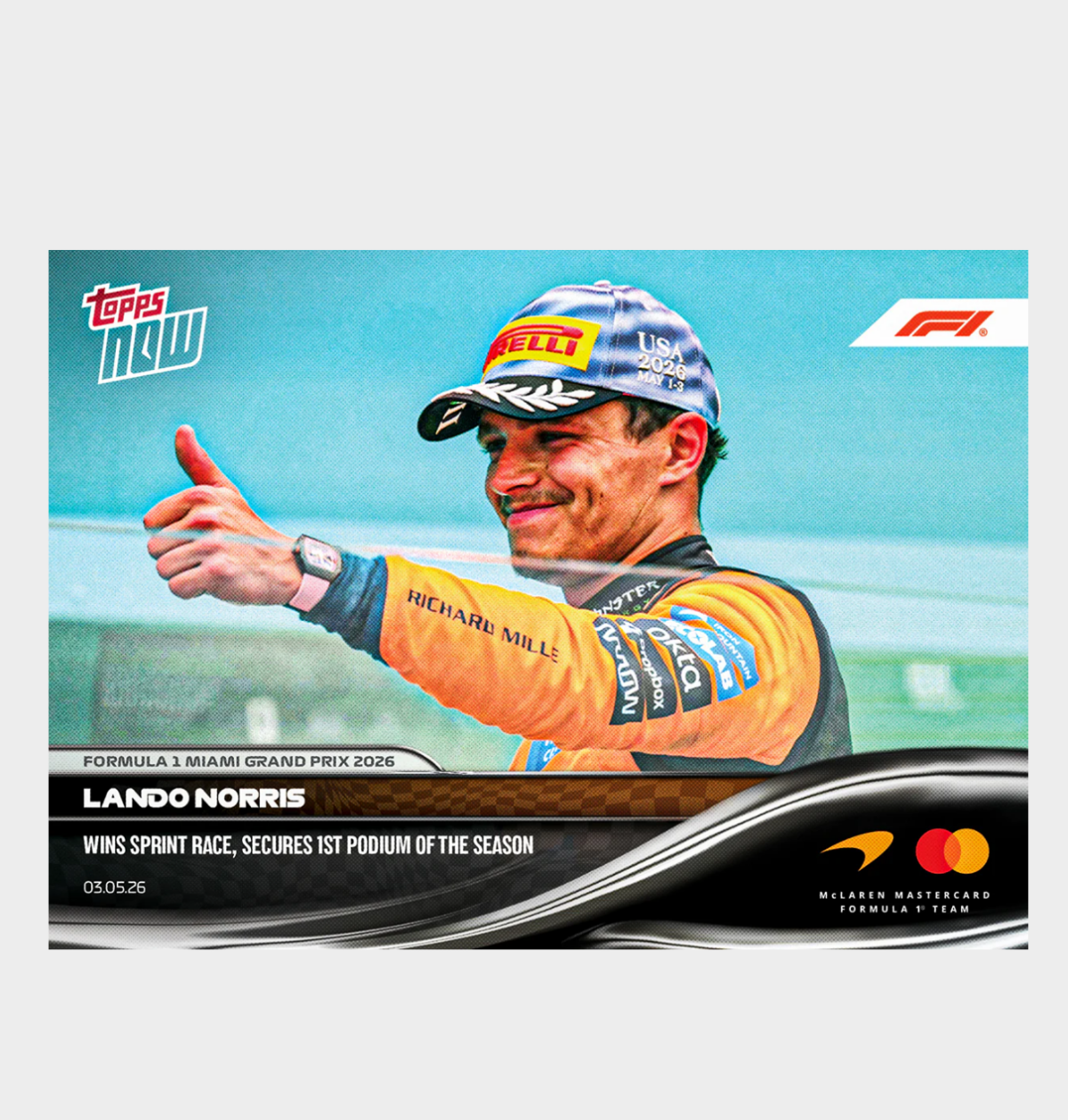 「GOH’S」Lando Norris - 2026 Formula 1® Topps NOW® - Card 26 - PR: 2338