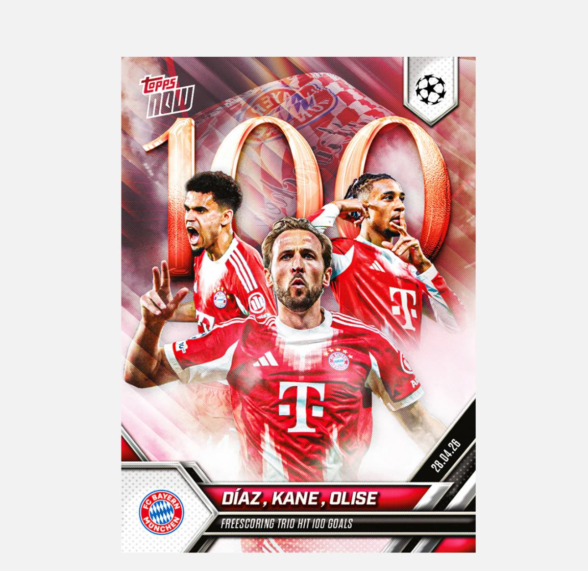 「GOH’S」Harry Kane / Michael Olise / Luis Díaz - 2025-26 UCL Topps NOW® - Card 127 - PR: 6306
