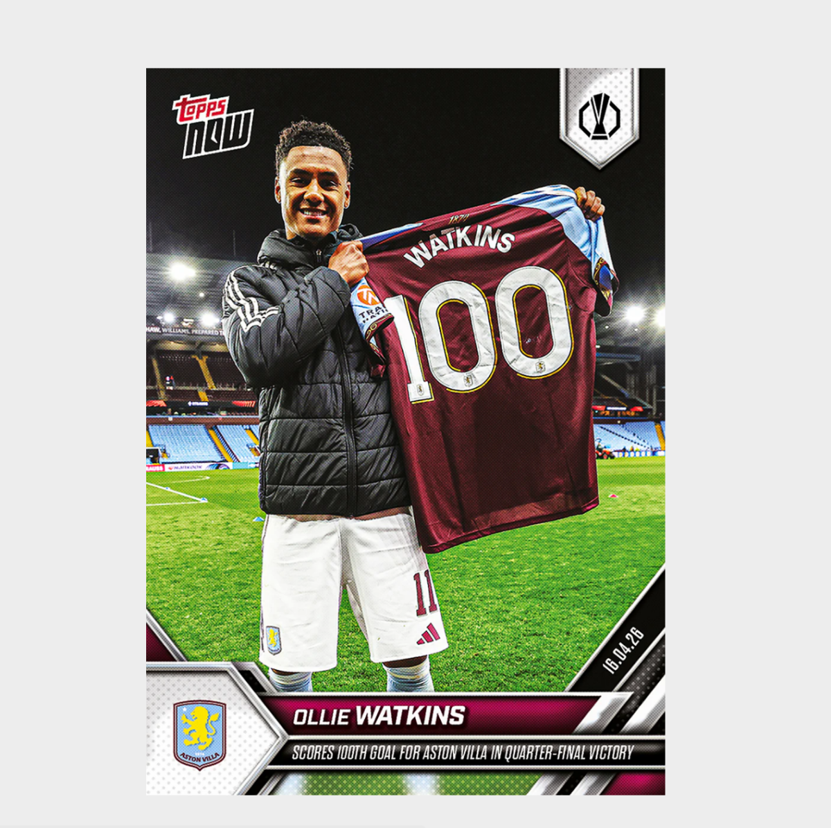 「GOH’S」Ollie Watkins - 2025-26 UEL Topps NOW® - Card 27 - PR: 378