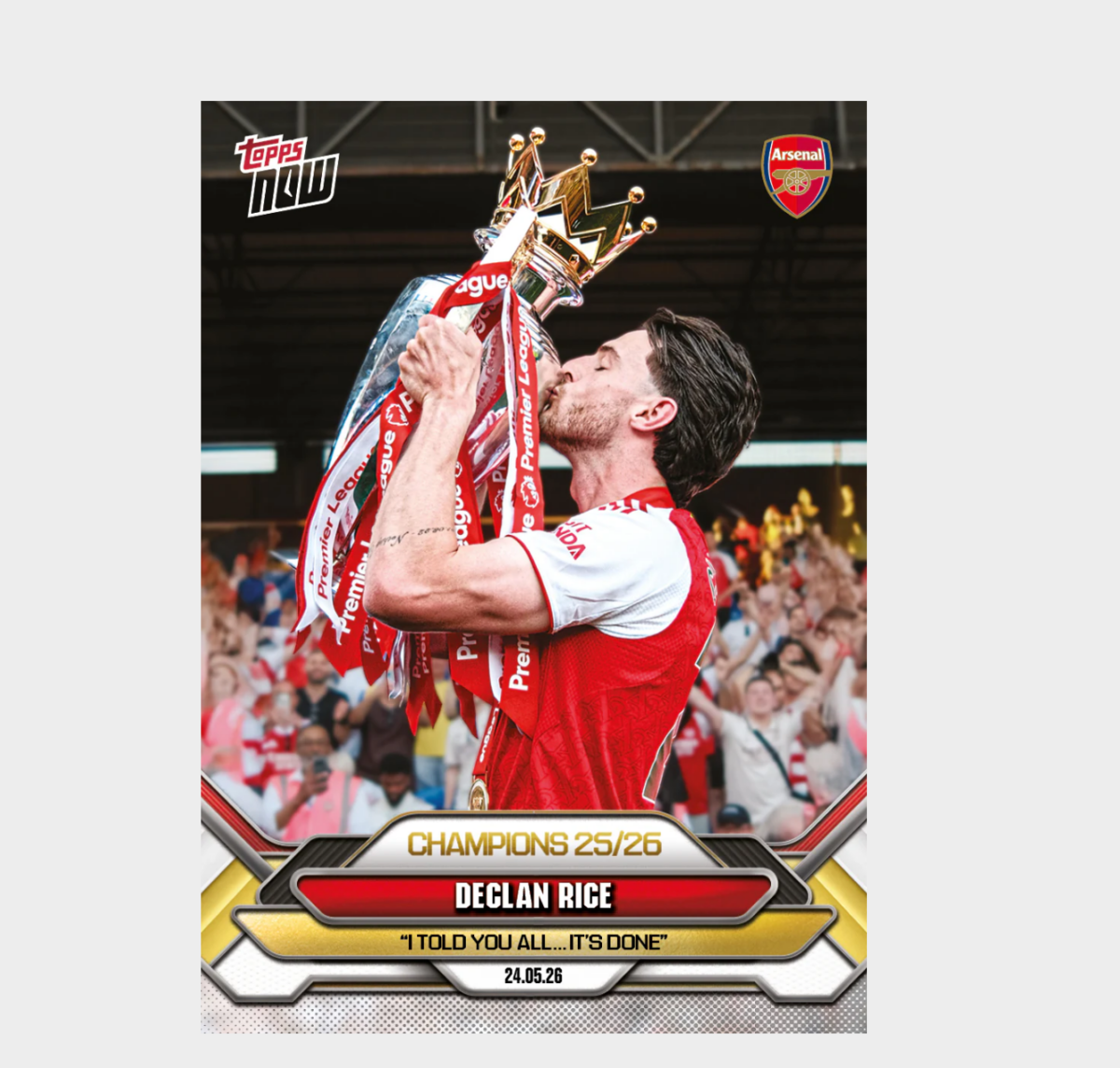 「GOH’S」Declan Rice - 2025-26 Arsenal FC Topps NOW® - Card 6 - PR: 8975