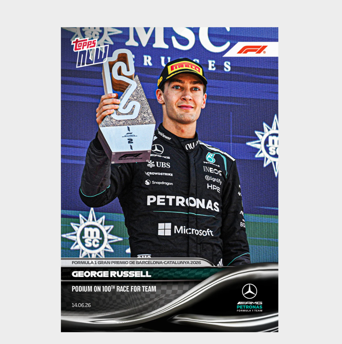 「GOH’S」George Russell - 2026 Formula 1® Topps NOW® - Card 41 - PR: 2210